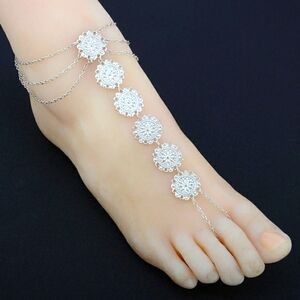 FANCY FEET VINTAGE FLOWER COIN REGALIA▪︎Fossil (silver) SINGLE NOT A PAIR